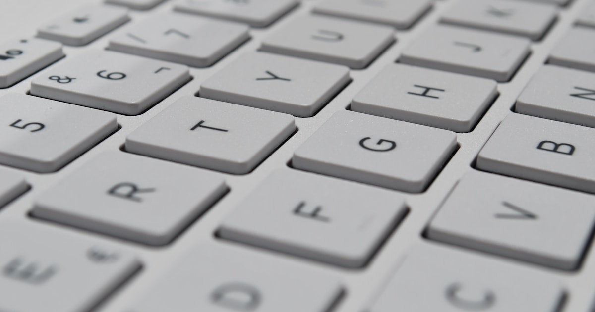 Close-up of keyboard keys for content writing
