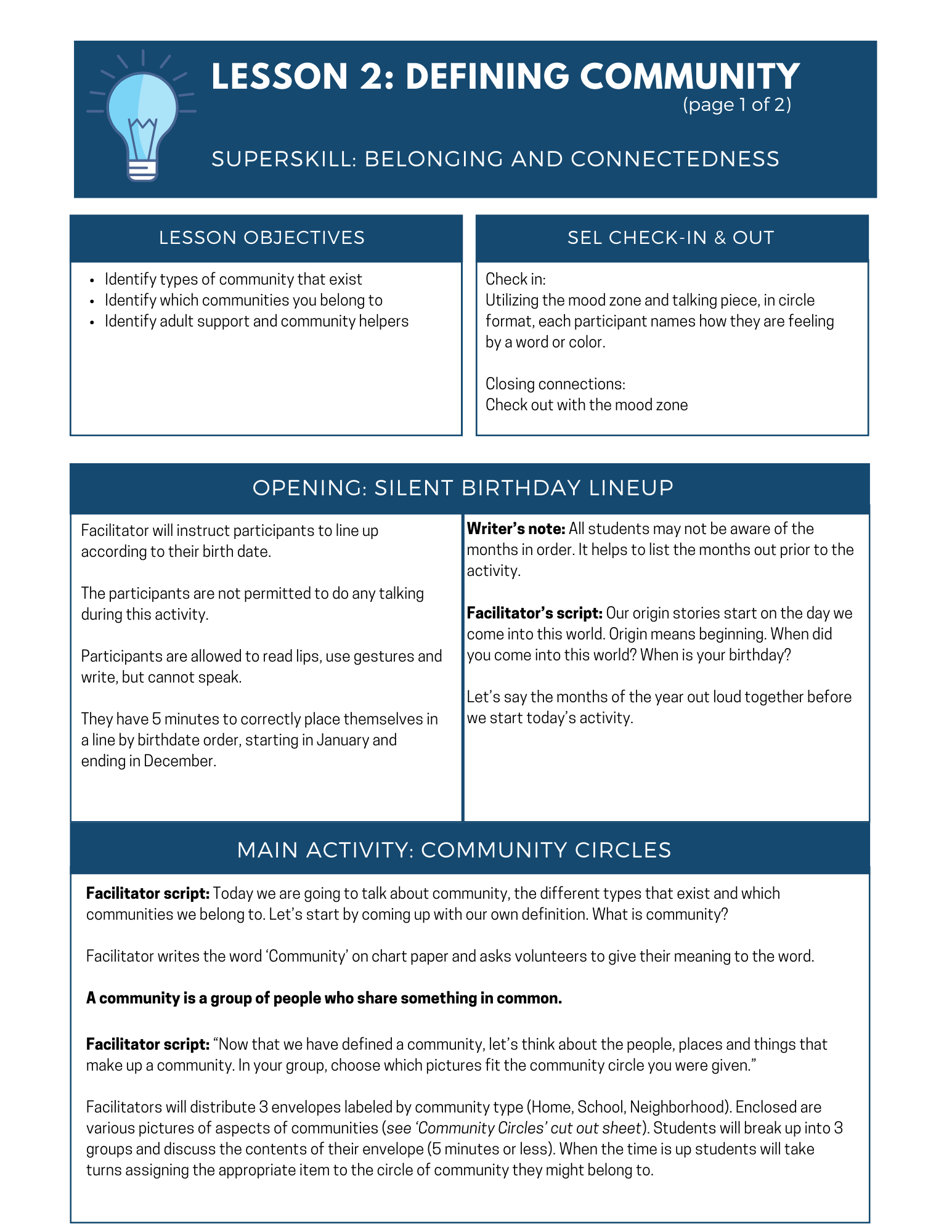 Empower Lesson Plan Activity Sheet 1.2
