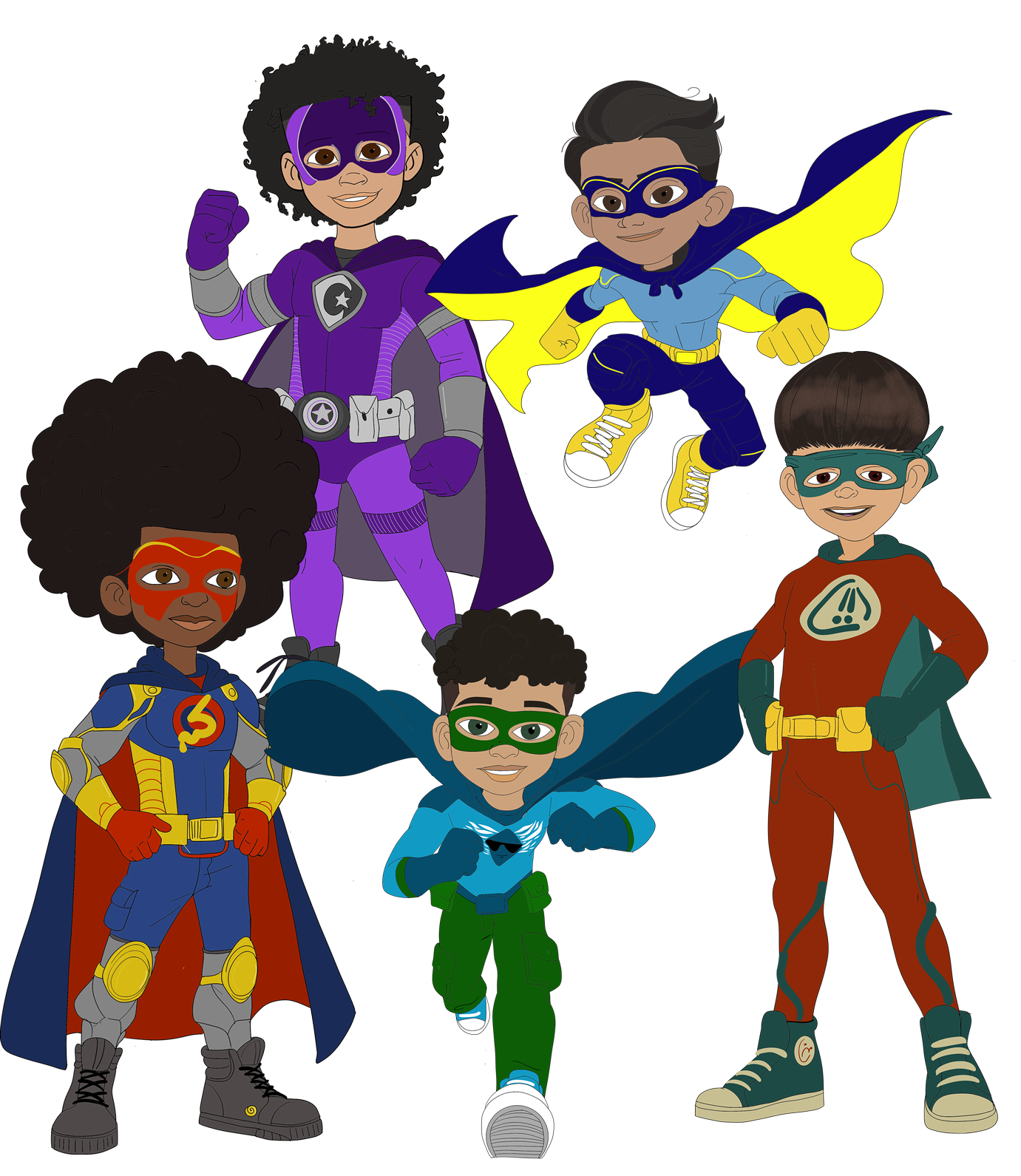 Empower Superkids character illustration group by Moor Graphix