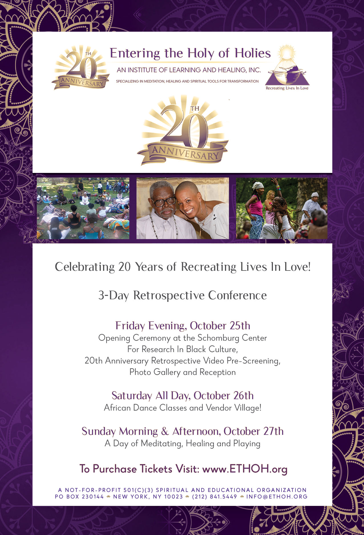 ETHOH 20th Anniversary — creative partnership by Moor Graphix
