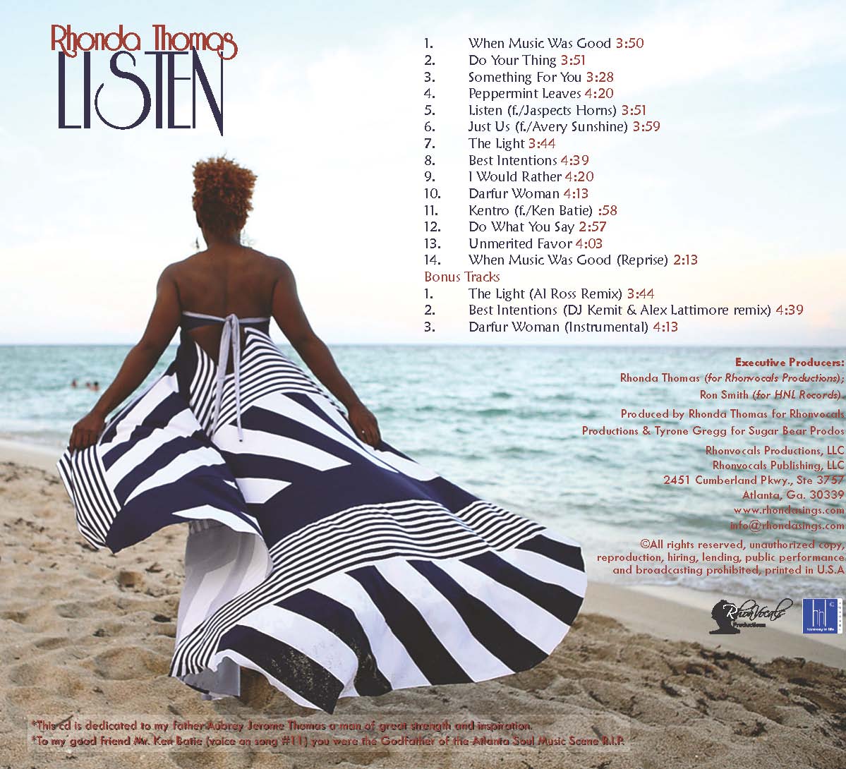 Rhonda Thomas — Listen (Back Cover)