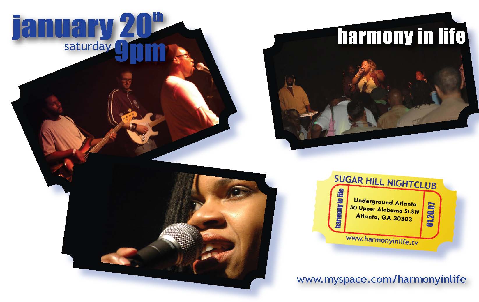 Harmony N Life — January 2007 Event Flyer