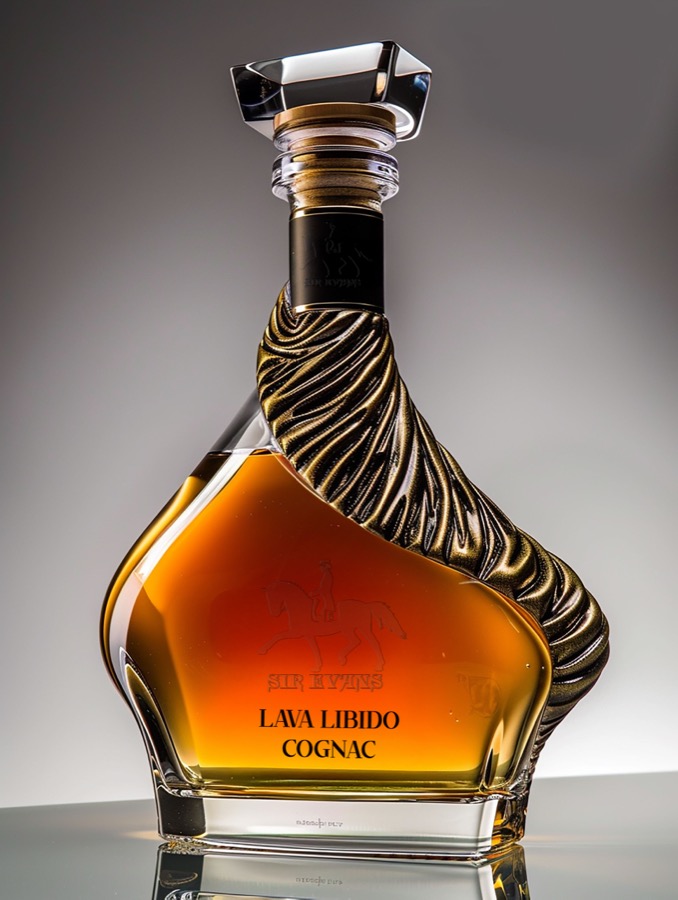 Sir Evans Cognac bottle and label design by Moor Graphix